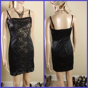 Bebe black lace and satiny cocktail dress Sz S